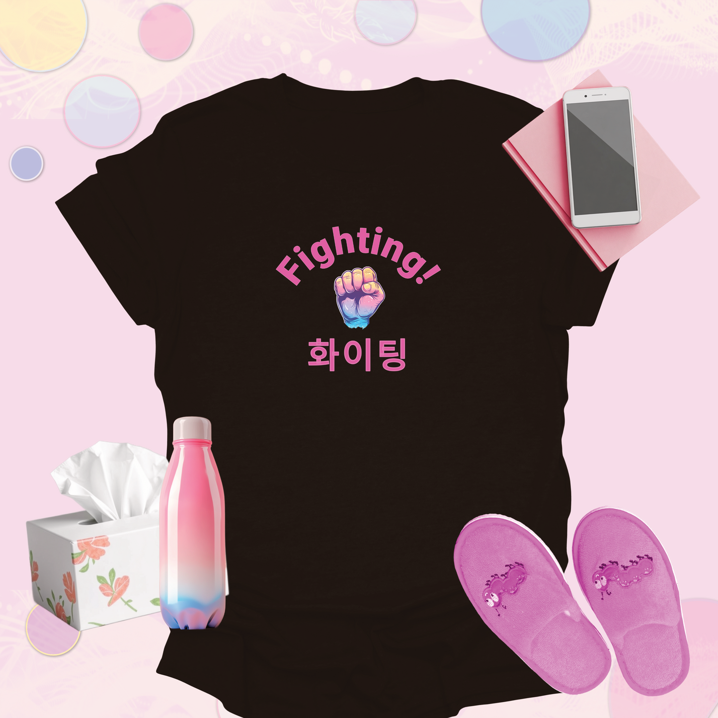 Fighting - Fist graphic, Korean Text - Popular K-Drama Expression T-Shirt
