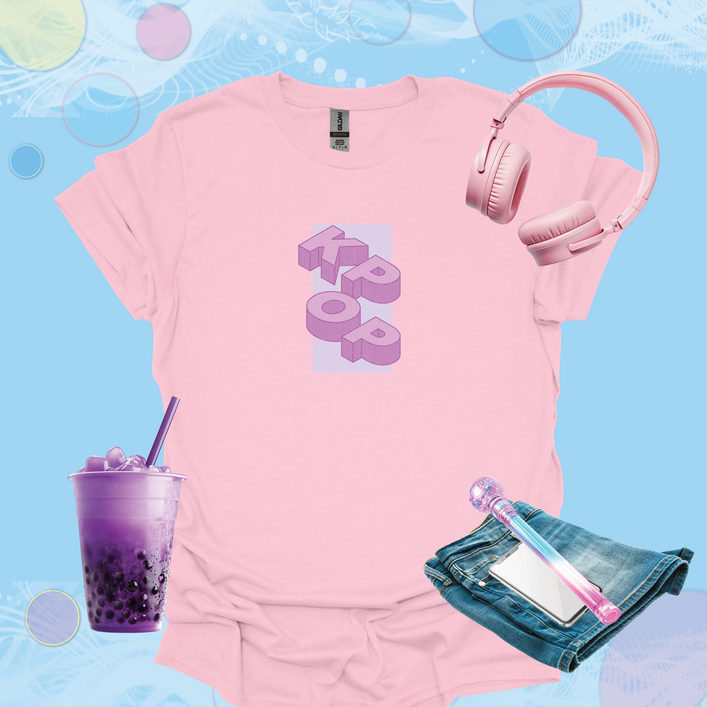 K-Pop - Cool Korean Pop Fan 3D Letters T-Shirt