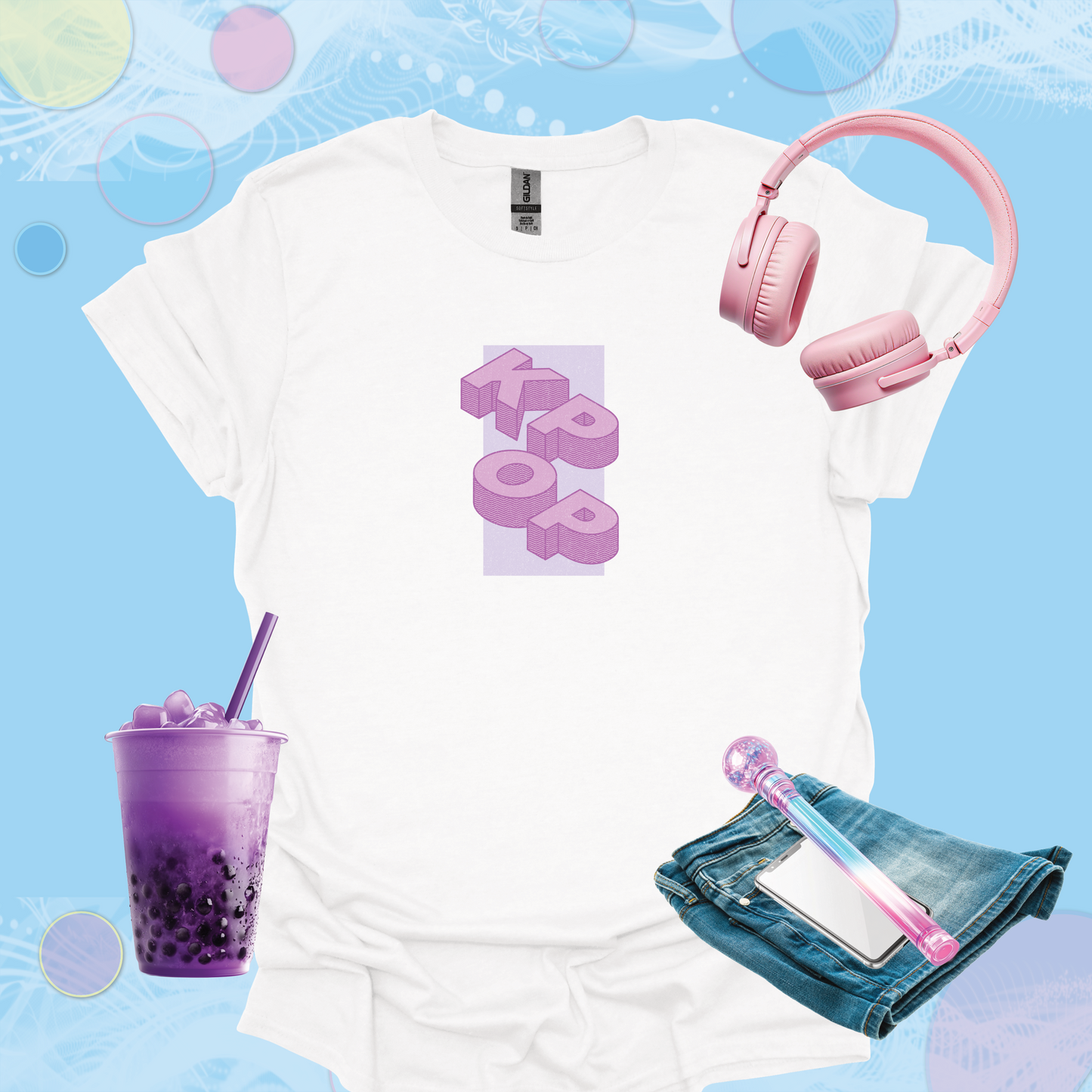 K-Pop - Cool Korean Pop Fan 3D Letters T-Shirt