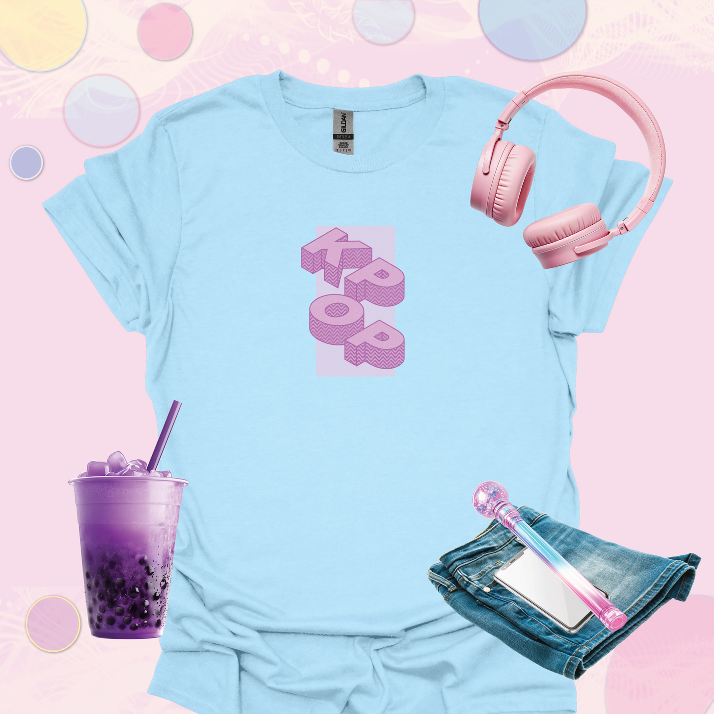 K-Pop - Cool Korean Pop Fan 3D Letters T-Shirt